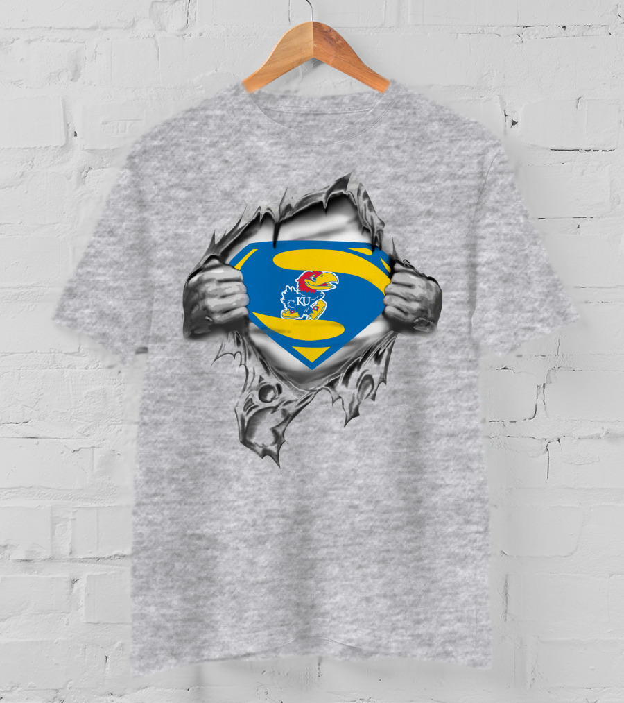 KU Jayhawks Superman Logo Mashup T-Shirt
