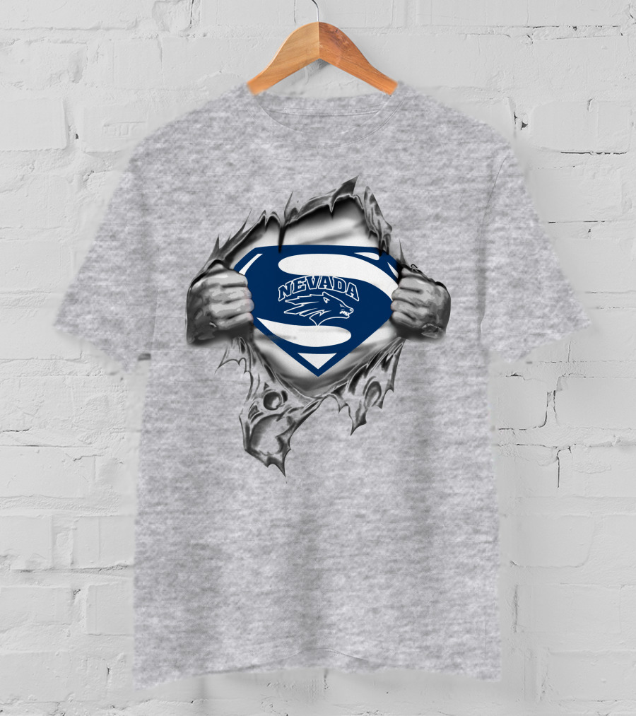 Nevada Wolf Pack Superman Logo Tear T-Shirt