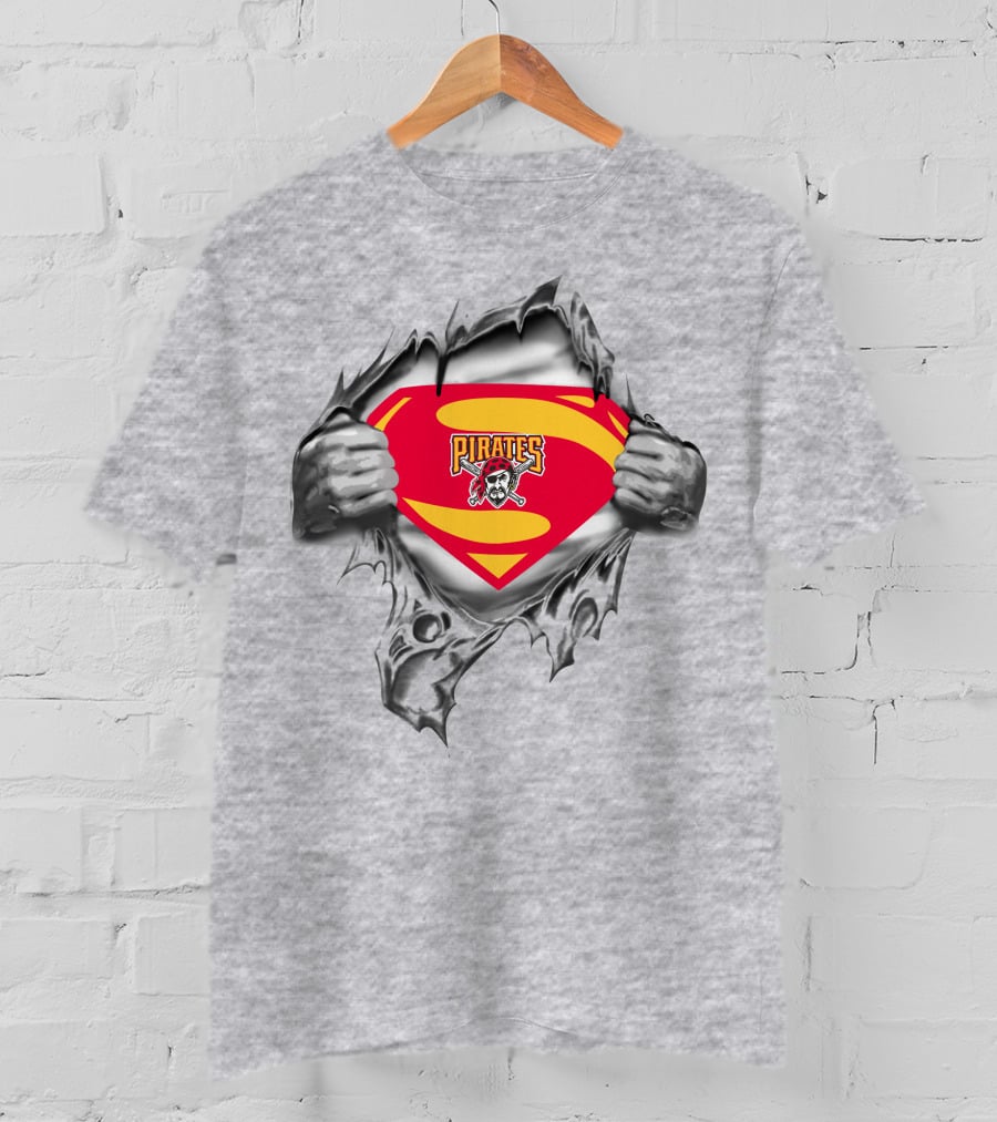 Superman Pirates Logo With Skull And Crossbones Emblem T-Shirt