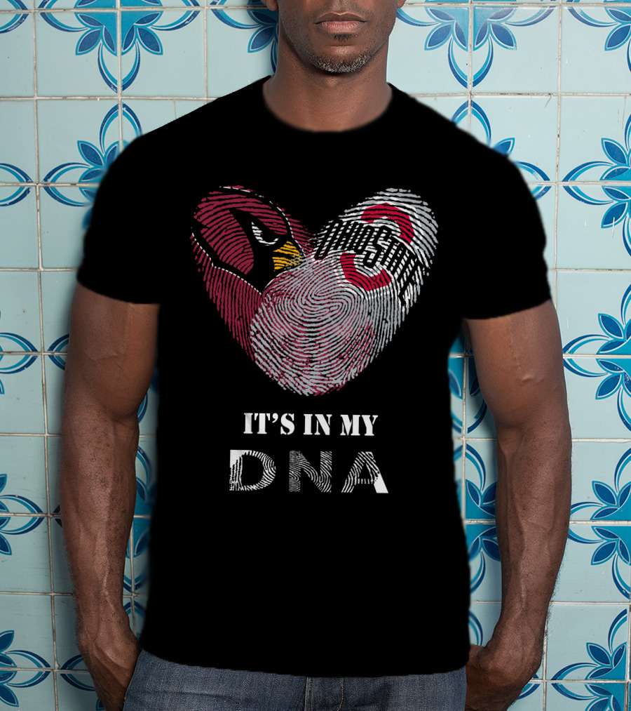 Cardinals Ohio State Buckeyes Fingerprint Heart It's In My DNA T-Shirt