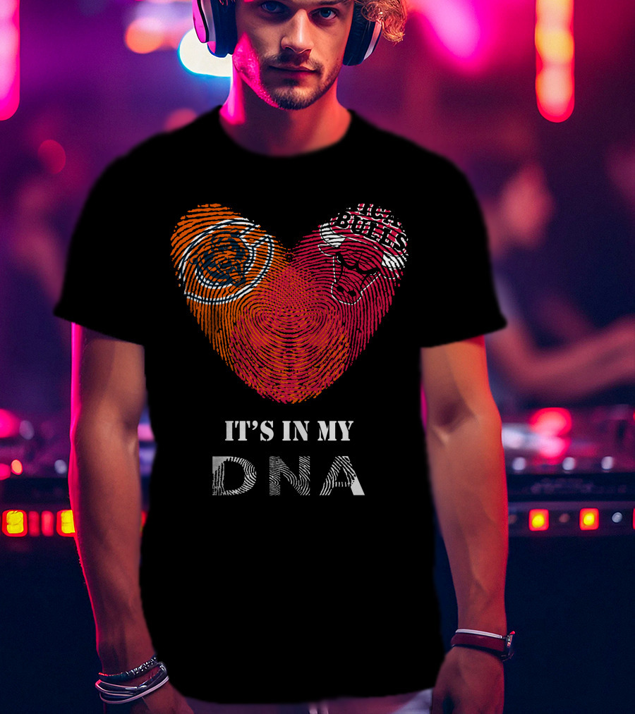 Chicago Bears Bulls Heart It's In My DNA T-Shirt
