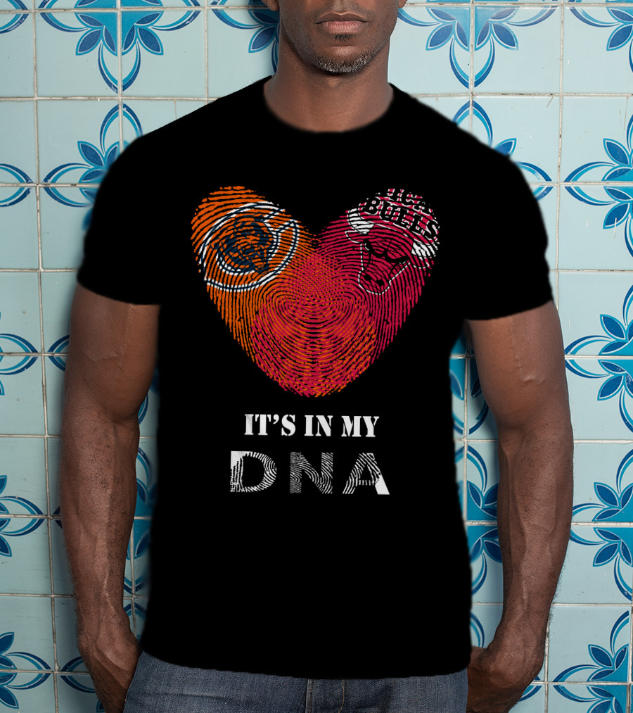 Chicago Bears Bulls Heart It's In My DNA T-Shirt