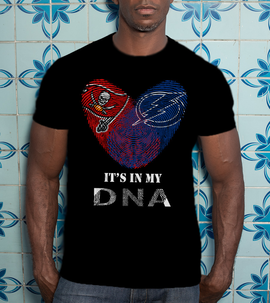 Buccaneers Lightning Fingerprint Heart It's In My DNA T-Shirt