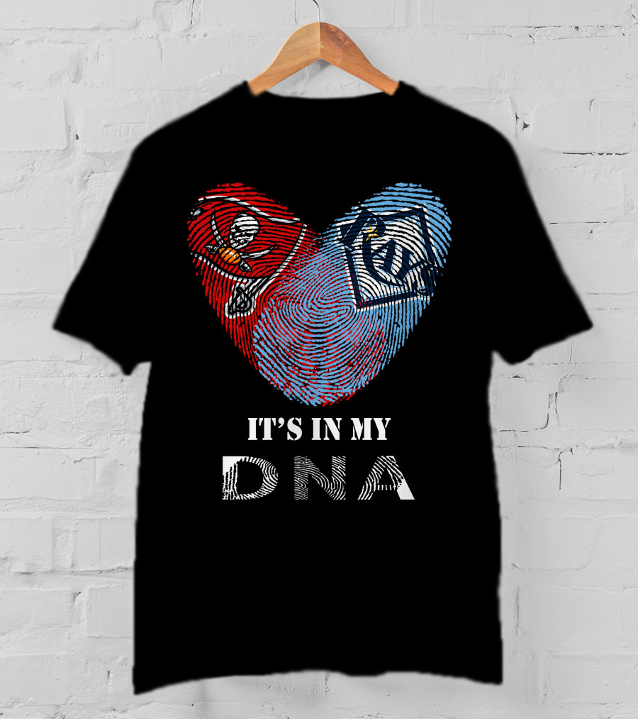Buccaneers Rays It's In My DNA Fingerprint Heart T-Shirt