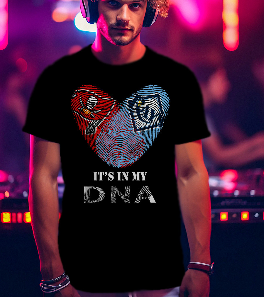 Buccaneers Rays It's In My DNA Fingerprint Heart T-Shirt