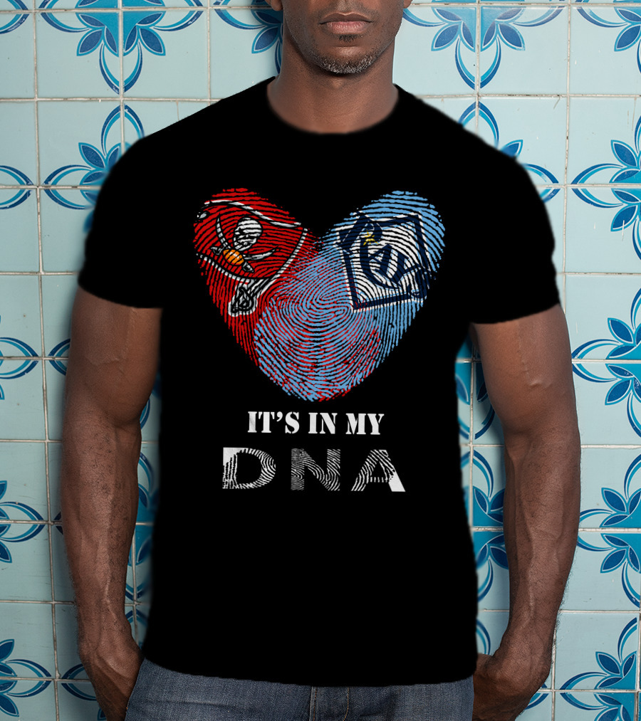 Buccaneers Rays It's In My DNA Fingerprint Heart T-Shirt