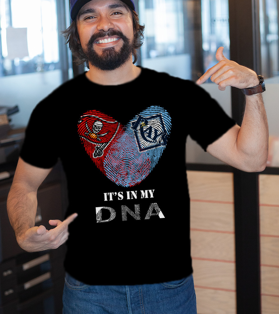 Buccaneers Rays It's In My DNA Fingerprint Heart T-Shirt