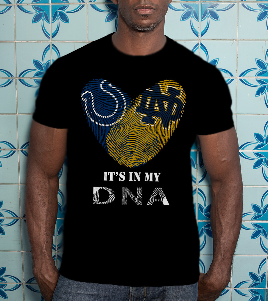 Colts Notre Dame Fingerprint Heart It's In My DNA T-Shirt