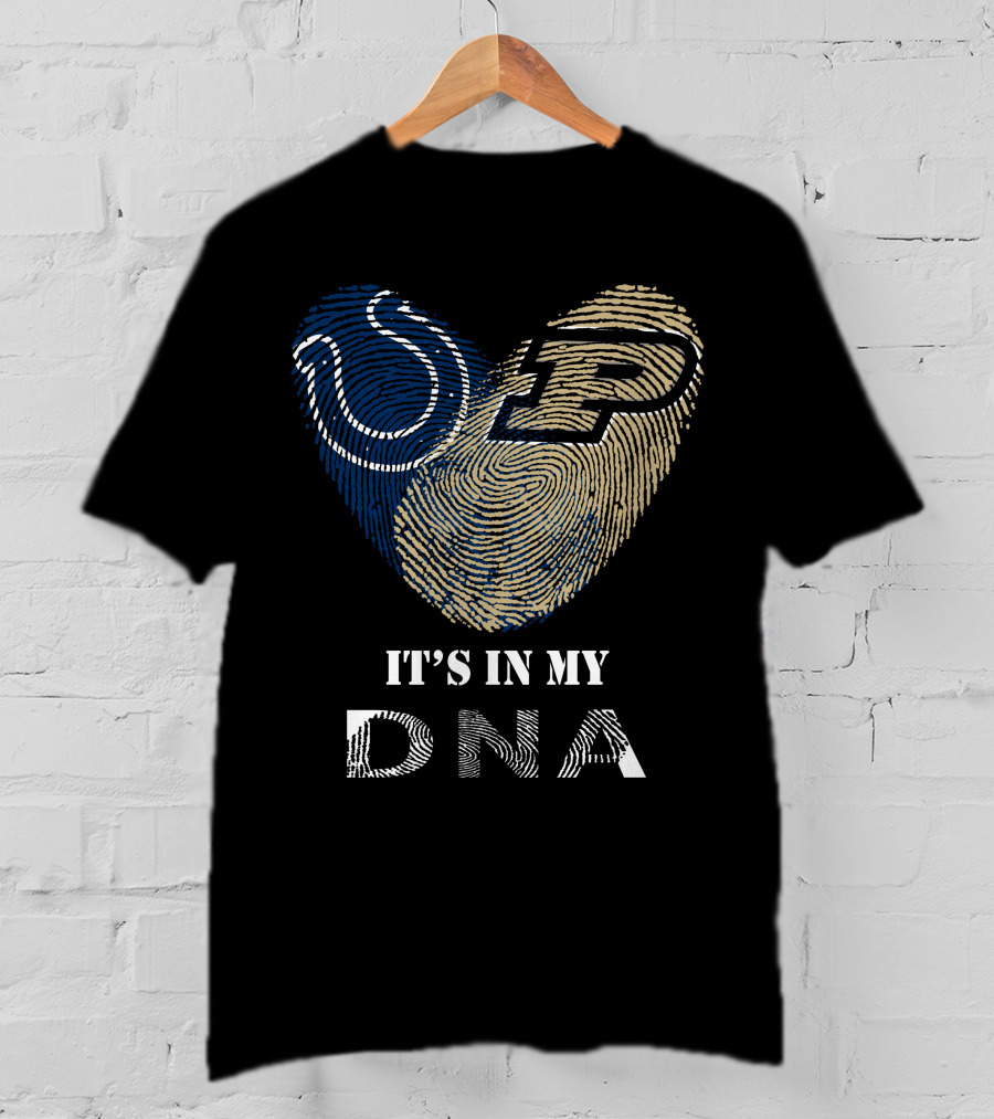 Colts Purdue It's In My DNA Football Fingerprint T-Shirt
