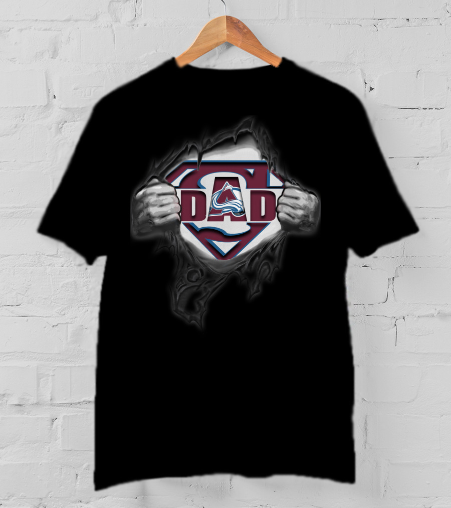 Colorado Avalanche Super Dad Logo With Superman T-Shirt