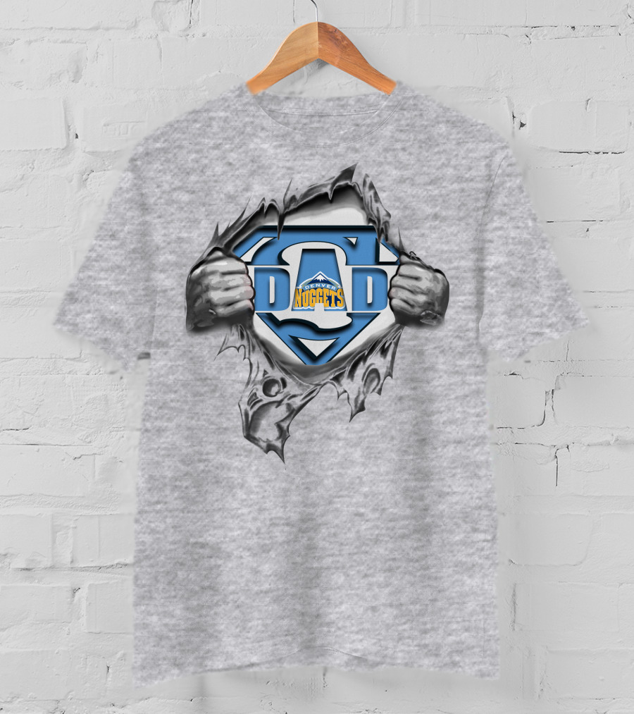 Denver Nuggets Dad Superhero Emblem T-Shirt