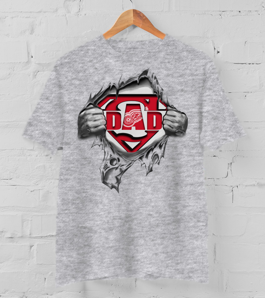 Detroit Red Wings Super Dad Superman T-Shirt