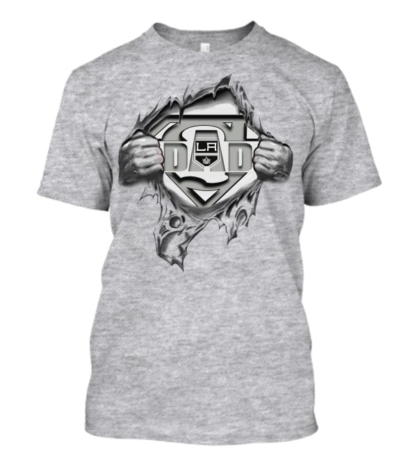 Los Angeles Kings Super Dad Emblem With Shield And Torn T-Shirt