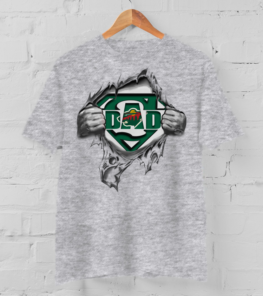 Minnesota Wild Dad Superhero T-Shirt