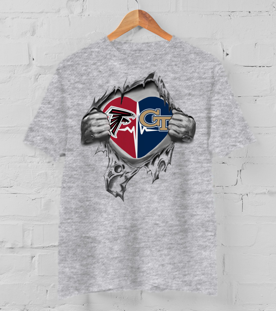 Falcons Georgia Tech Heartbeat Split T-Shirt
