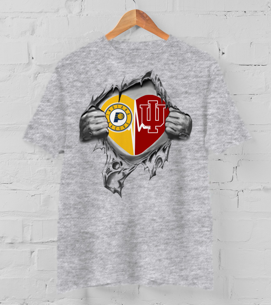 Indiana Pacers Hossiers Heartbeat Basketball Hoosiers T-Shirt