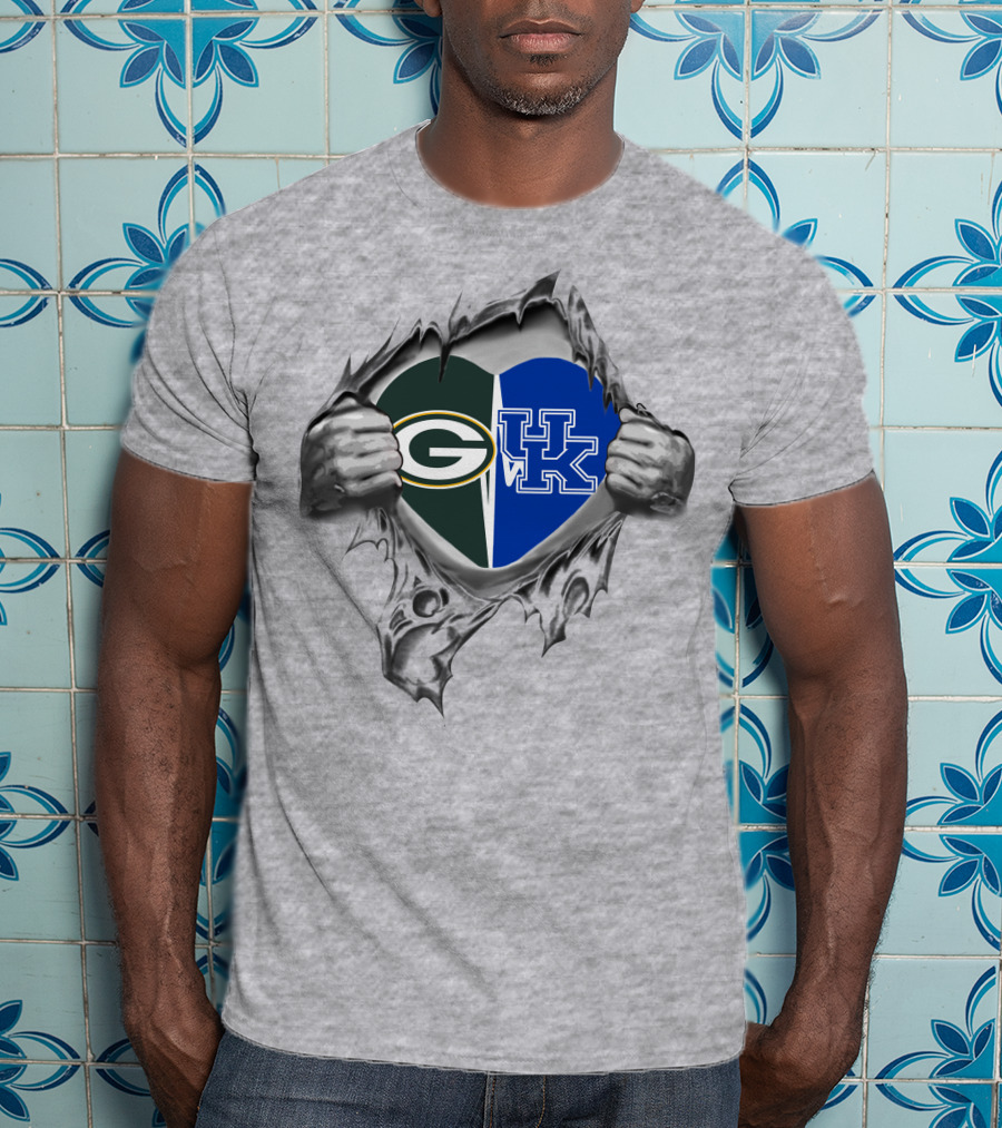Packers G Heart Uk Kentucky Logo Combo T-Shirt