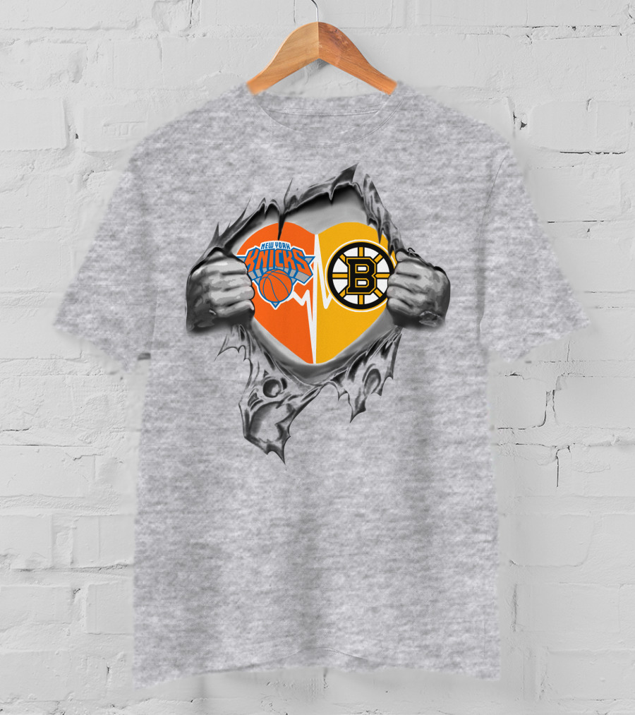 New York Knicks Boston Bruins It's In My Heart T-Shirt