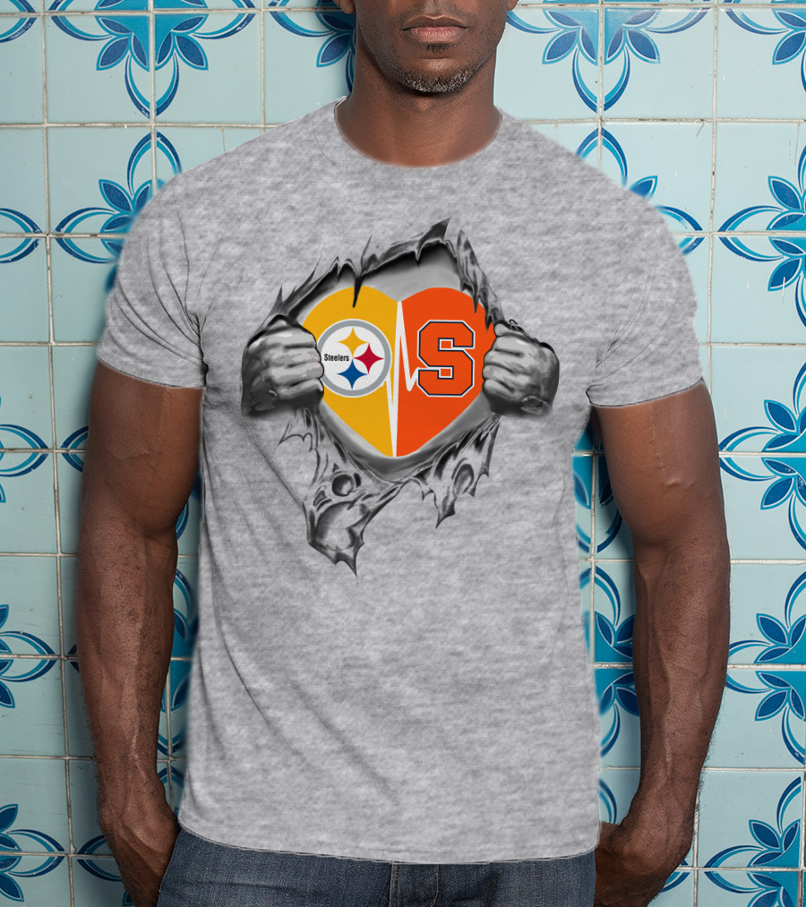 Steelers Syracuse Heart Rip Football Passion T-Shirt