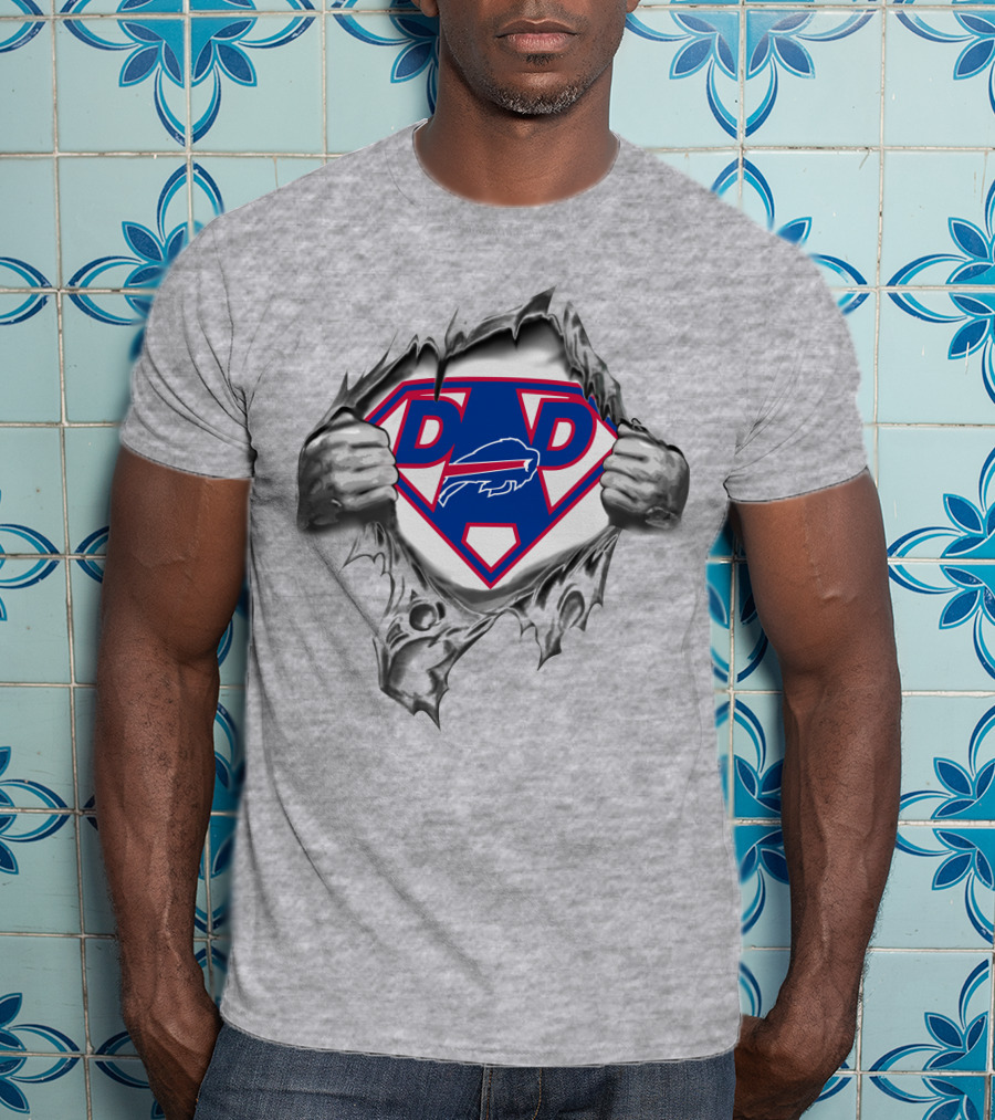 Buffalo Bills Super Dad Superman Logo Tear T-Shirt