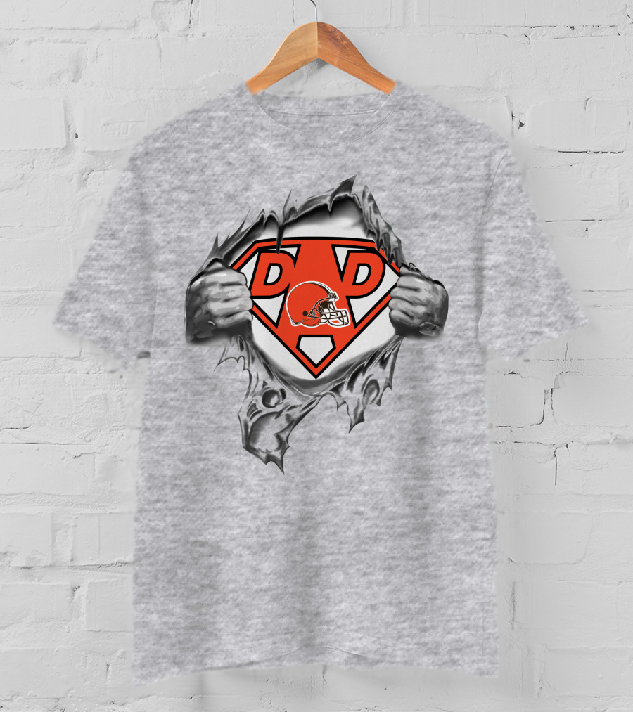 Browns Super Dad Football Logo Superman Shield T-Shirt