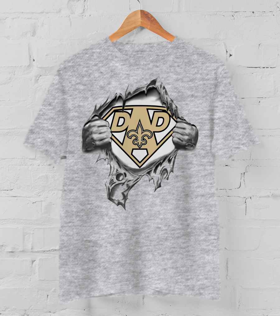 Saints Super Dad Fleur-De-Lis Logo Peeling Costume T-Shirt