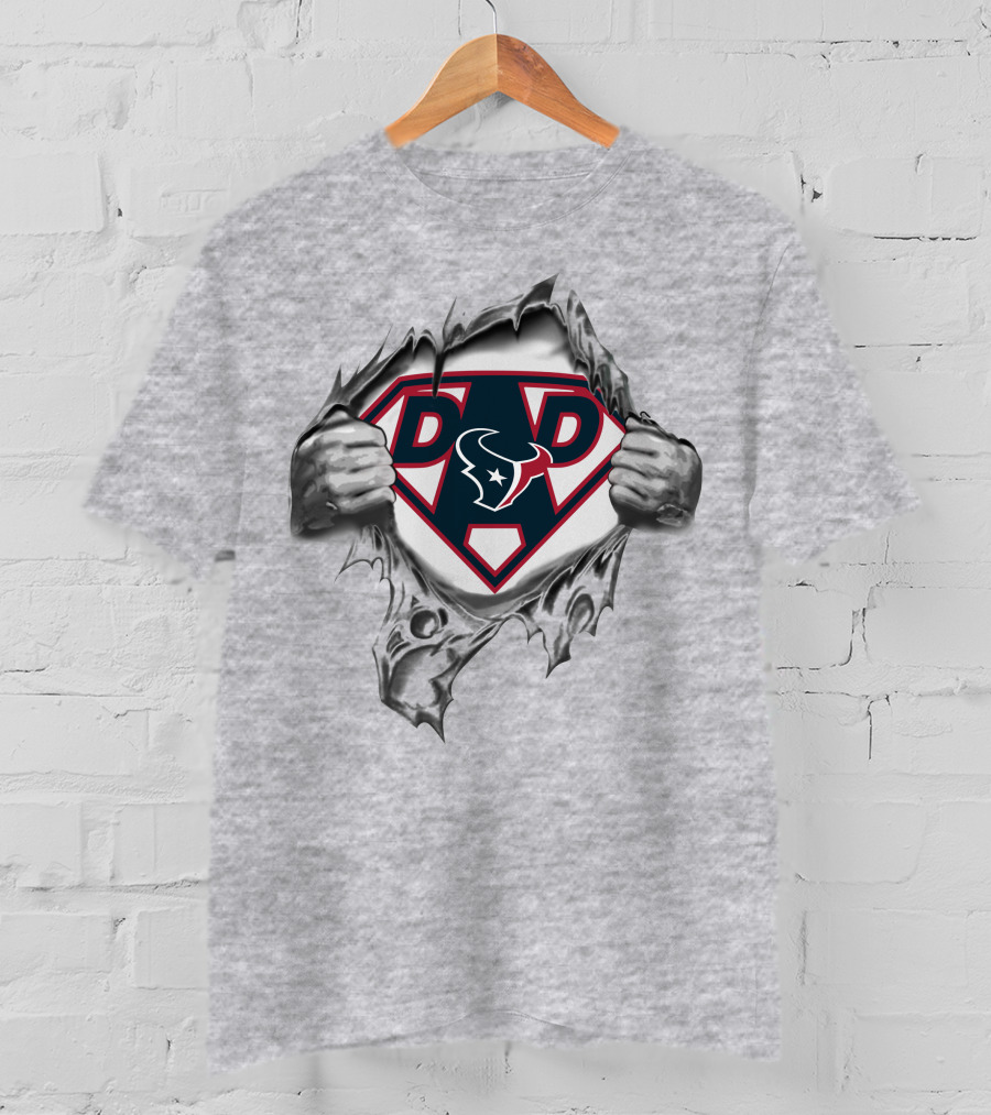Houston Texans Super Dad Hero Bulls Star T-Shirt