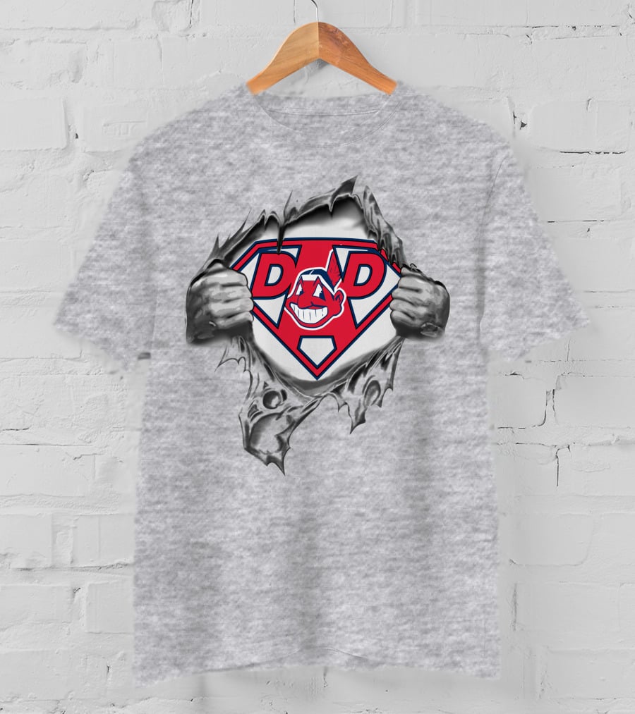 Cleveland Baseball Indians Super Dad Shield T-Shirt