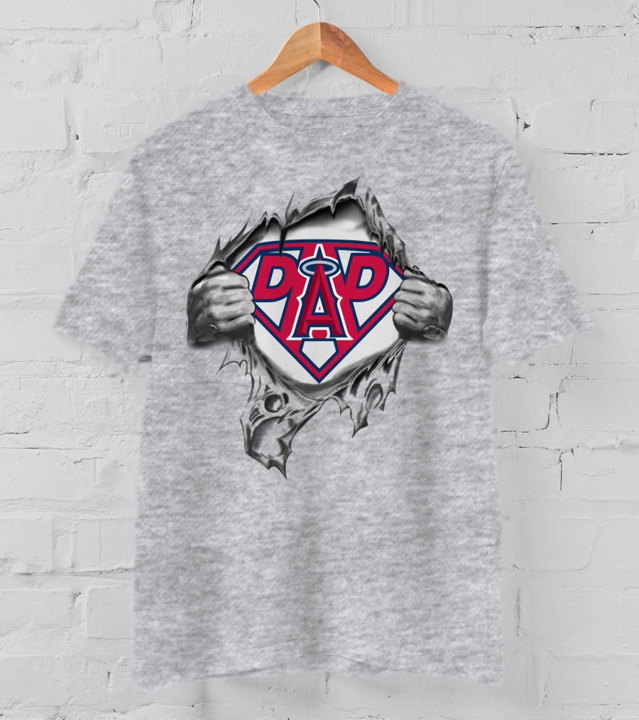 Los Angeles Angels Dad Superhero T-Shirt