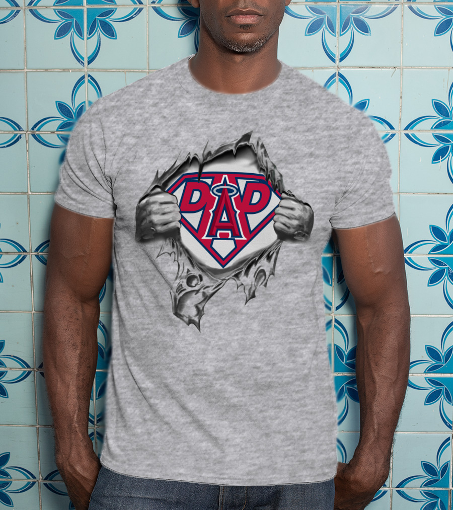 Los Angeles Angels Dad Superhero T-Shirt