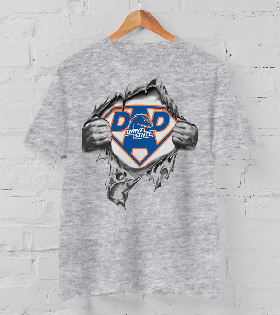 Boise State Broncos Dad Superhero T-Shirt