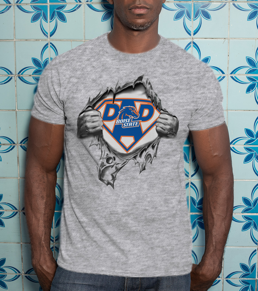 Boise State Broncos Dad Superhero T-Shirt