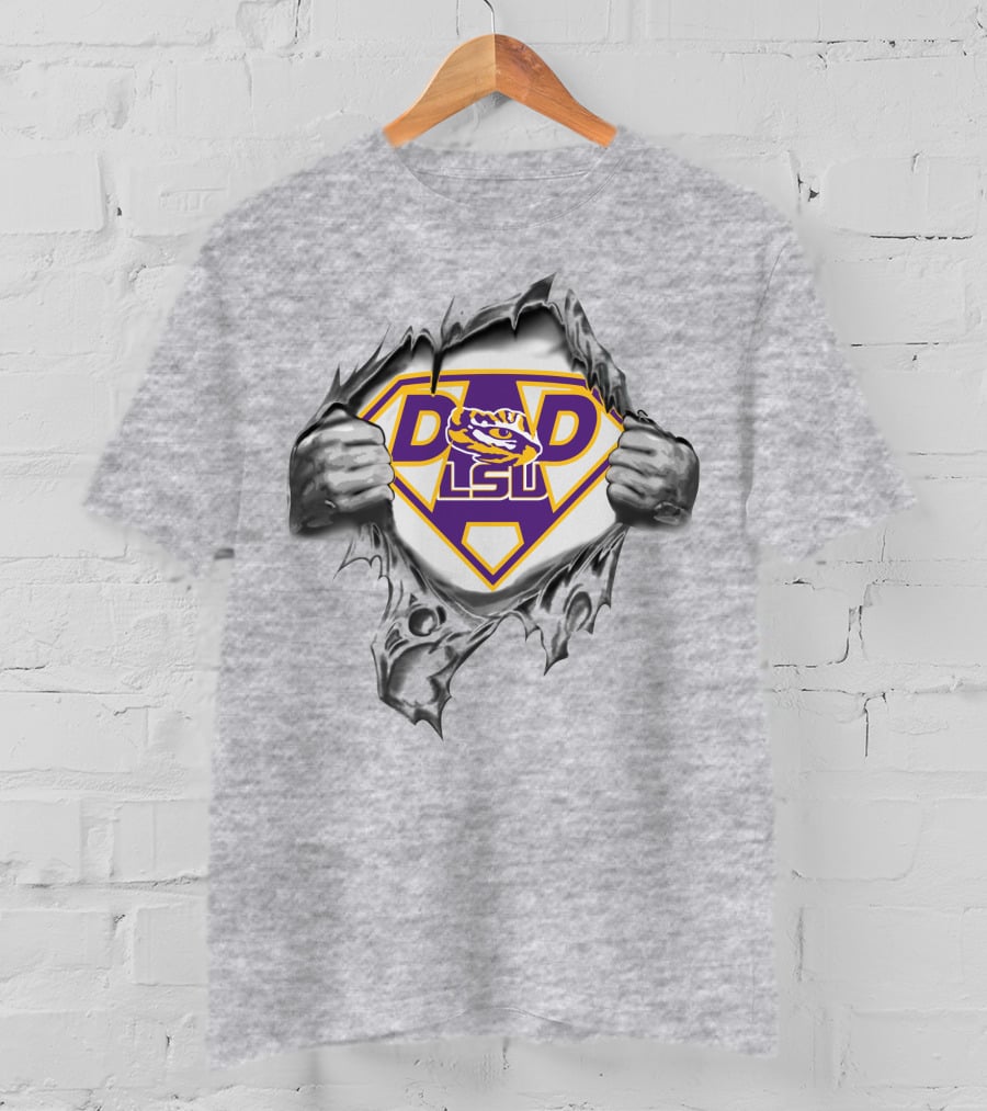 Lsu Tigers Super Dad Hero T-Shirt