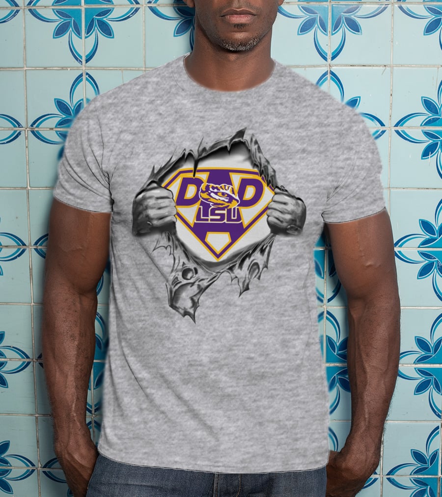 Lsu Tigers Super Dad Hero T-Shirt