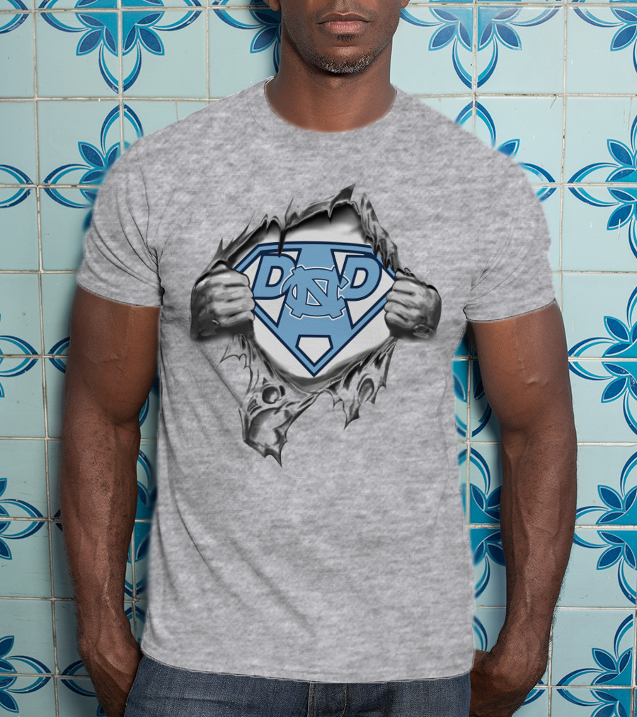 North Carolina Tar Heels Super Dad Superman T-Shirt