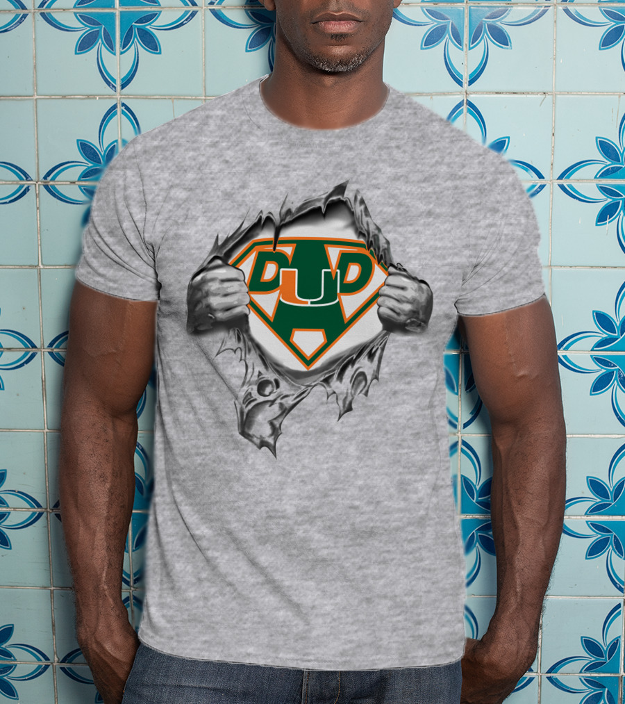 Miami Hurricanes Dad Superman Logo Super Dad T-Shirt