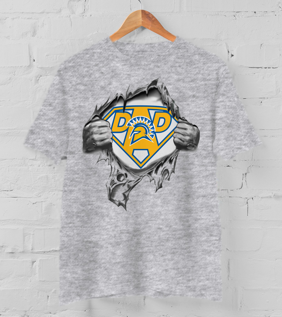 San Jose State Spartans Super Dad Hero Shield T-Shirt