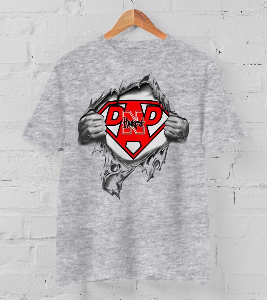 Nebraska Cornhuskers Dad Hero Logo Huskers Super T-Shirt