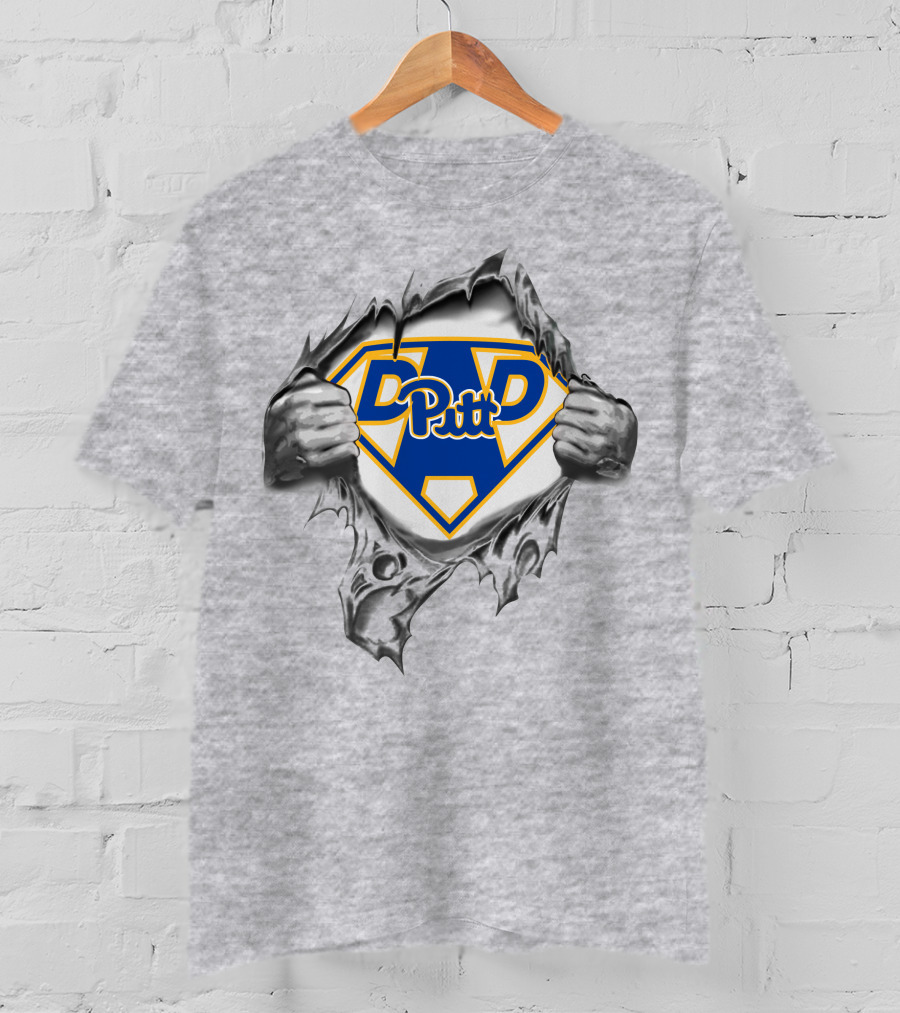 Pittsburgh Panthers Pitt Super Dad Iconic Shield T-Shirt
