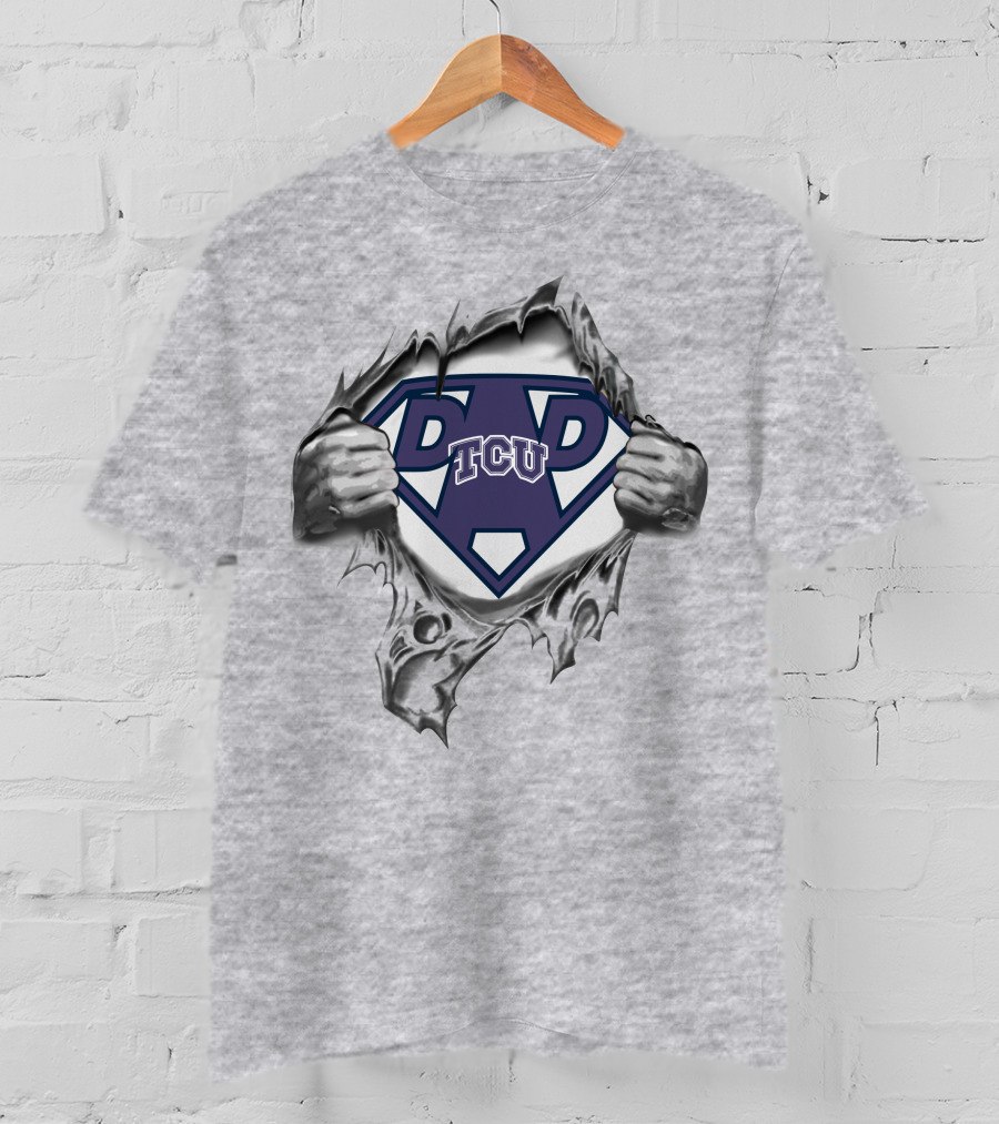 TCU Horned Frogs Super Dad Emblem With Torn T-Shirt