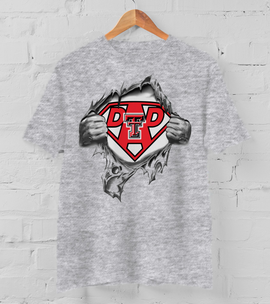 Texas Tech Red Raiders Super Dad Logo Superman Style T-Shirt