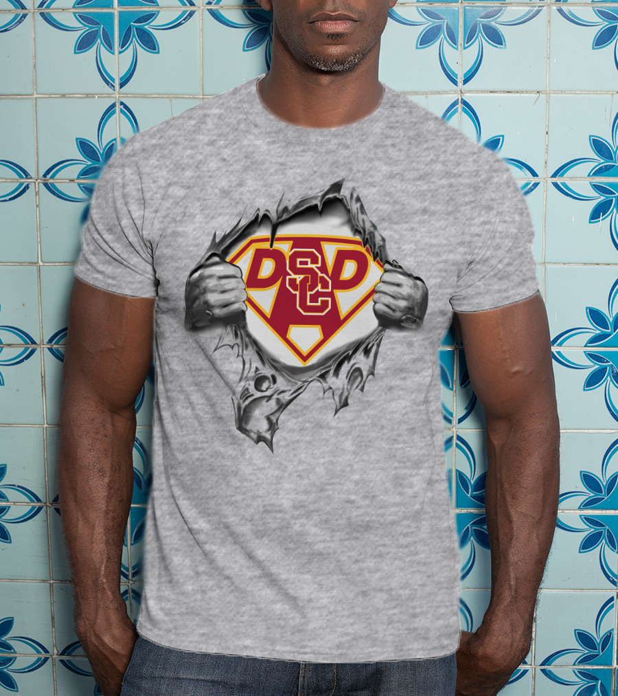 Usc Trojans Super Dad Logo Rip Superman Shield T-Shirt