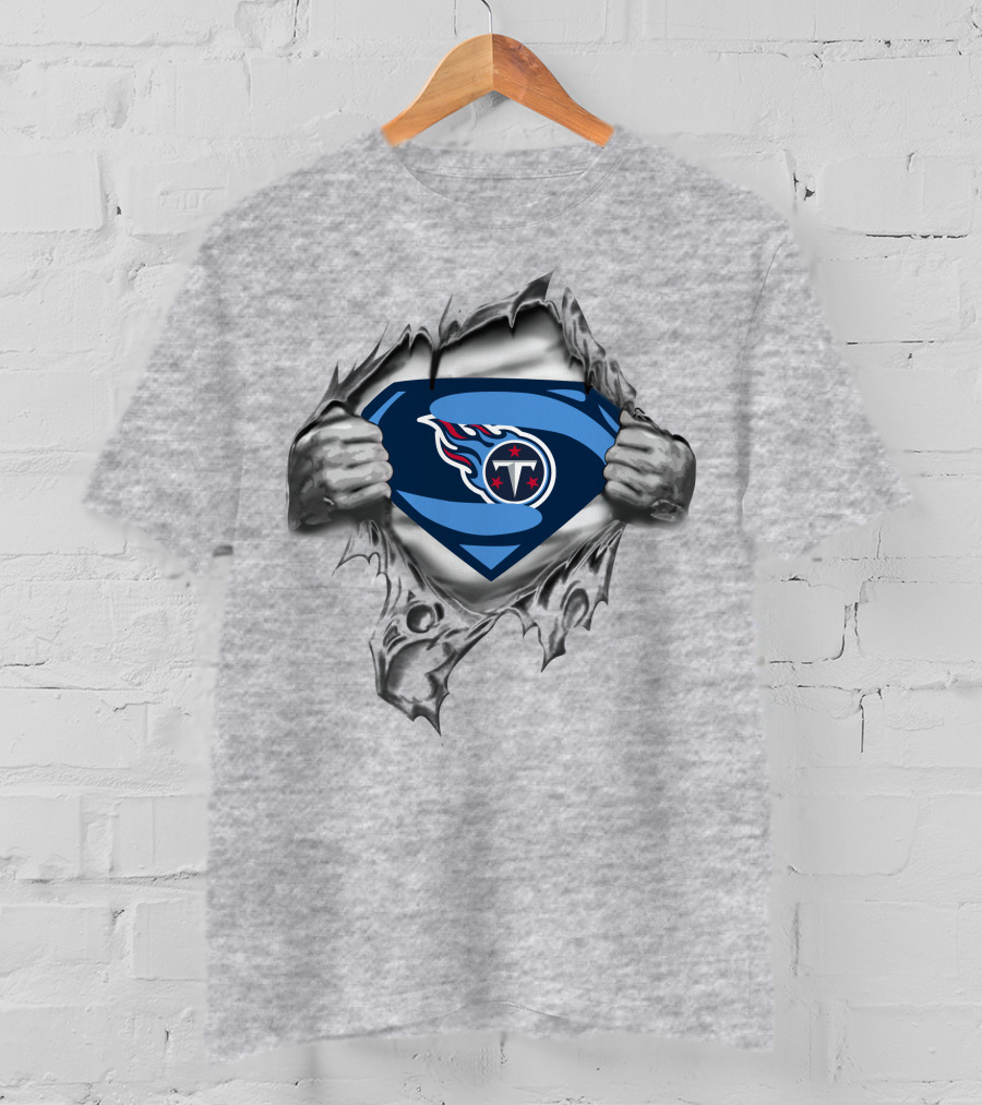 Tennessee Titans Super Logo Ripped Superman T-Shirt