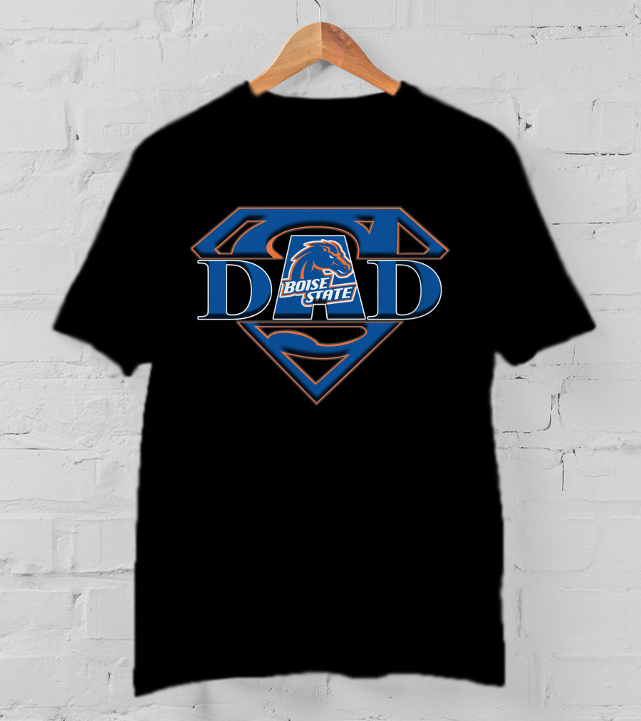 Boise State Broncos Dad Superhero Emblem T-Shirt