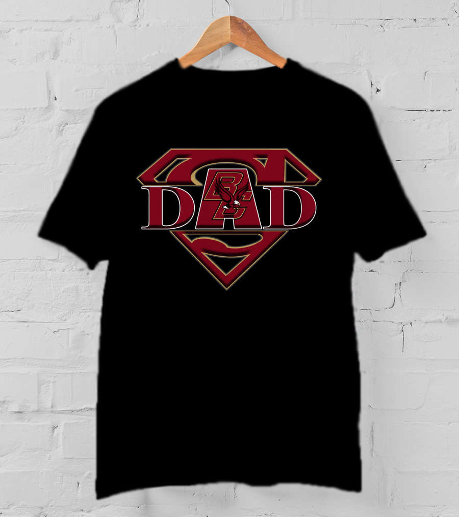 Boston College Eagles Super Dad Superman Logo BC Emblem T-Shirt