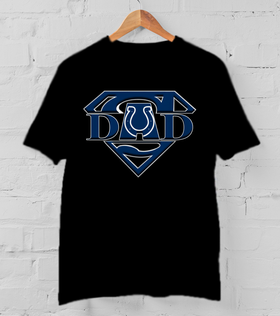 Colts Super Dad Shield With Horseshoe T-Shirt
