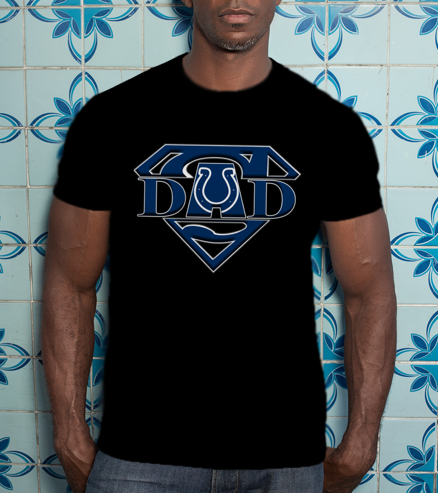 Colts Super Dad Shield With Horseshoe T-Shirt