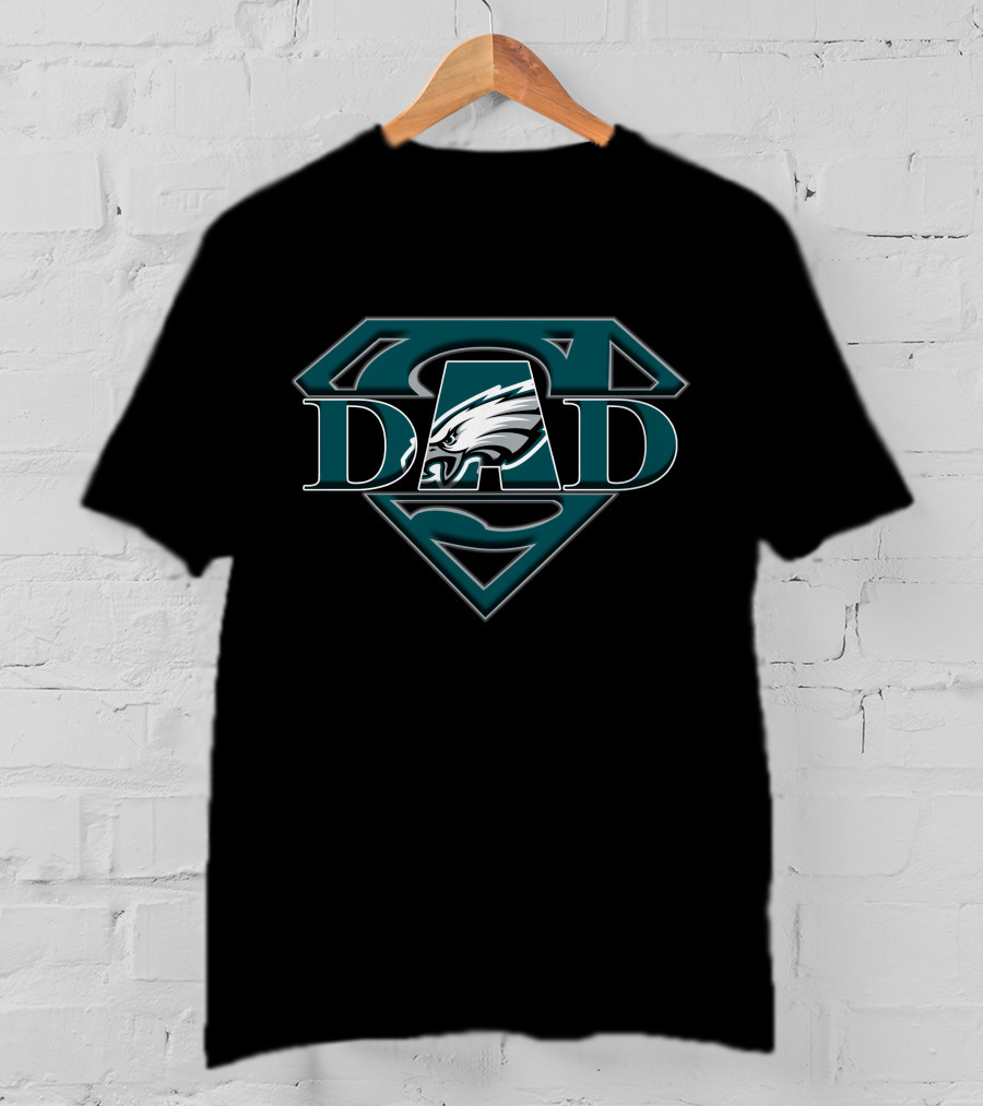 Eagles Super Dad Logo With Team Symbol In Shield T-Shirt