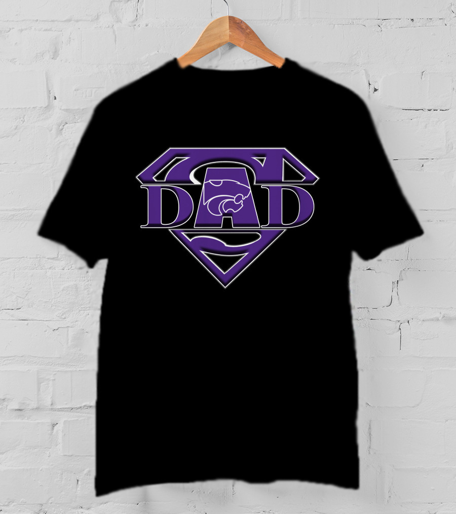 Kansas State Wildcats Super Dad Logo With Purple Emblem T-Shirt