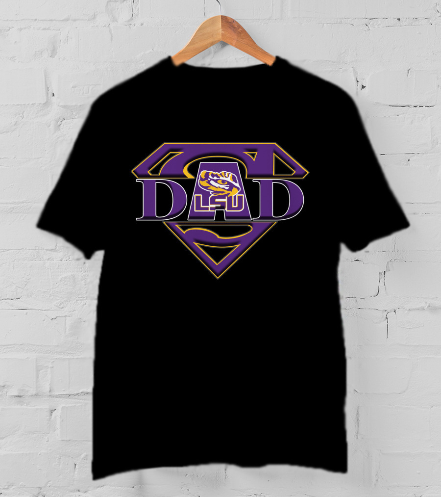 LSU Tigers Super Dad Hero Emblem T-Shirt